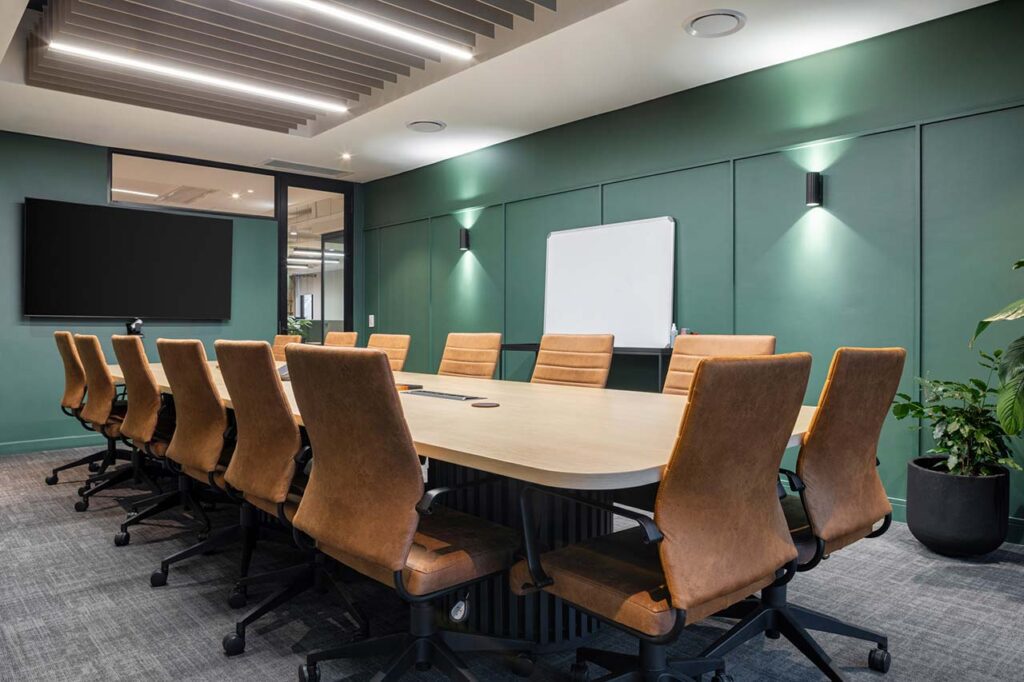 Meeting room with executive boardroom furniture in Inspired Evolution office in Cape Town