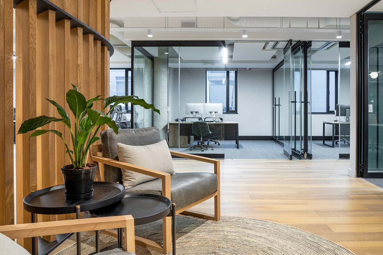 Waiting area with chairs and furniture in Inspired Evolution office in Cape Town