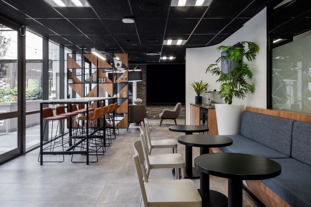 Informal meeting furniture in Omega office in Johannesburg