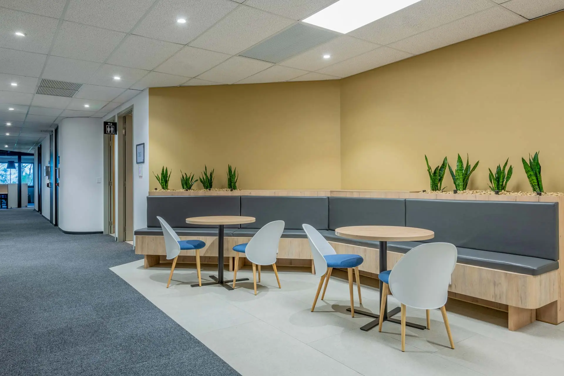 Informal meeting zone with custom office furniture for PepsiCo in Cape Town