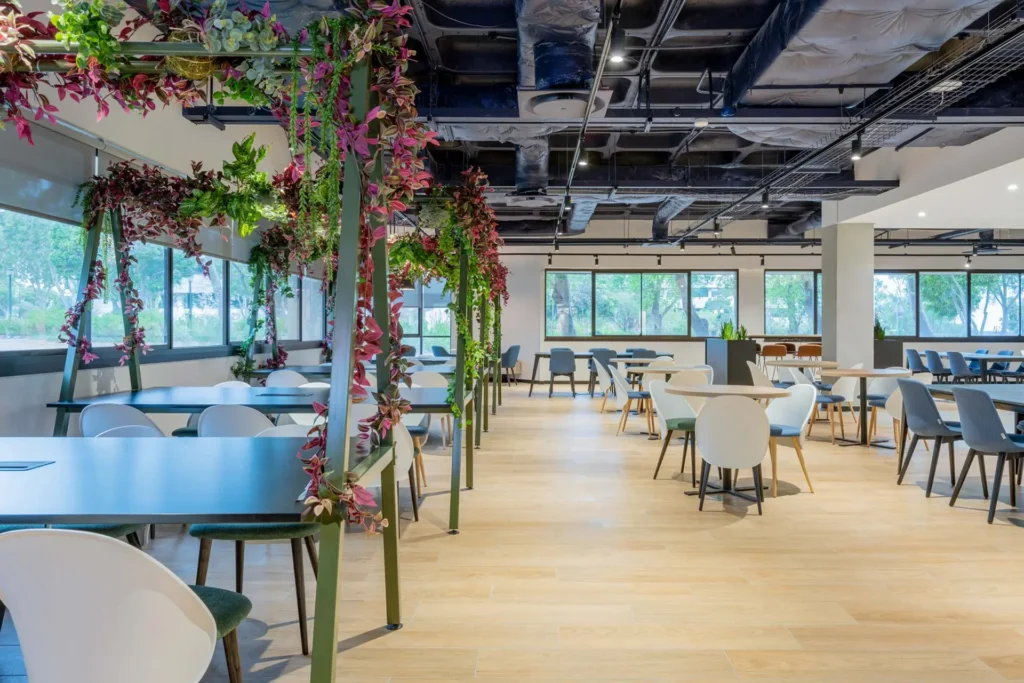 Canteen area with hanging plants for PepsiCo in Cape Town