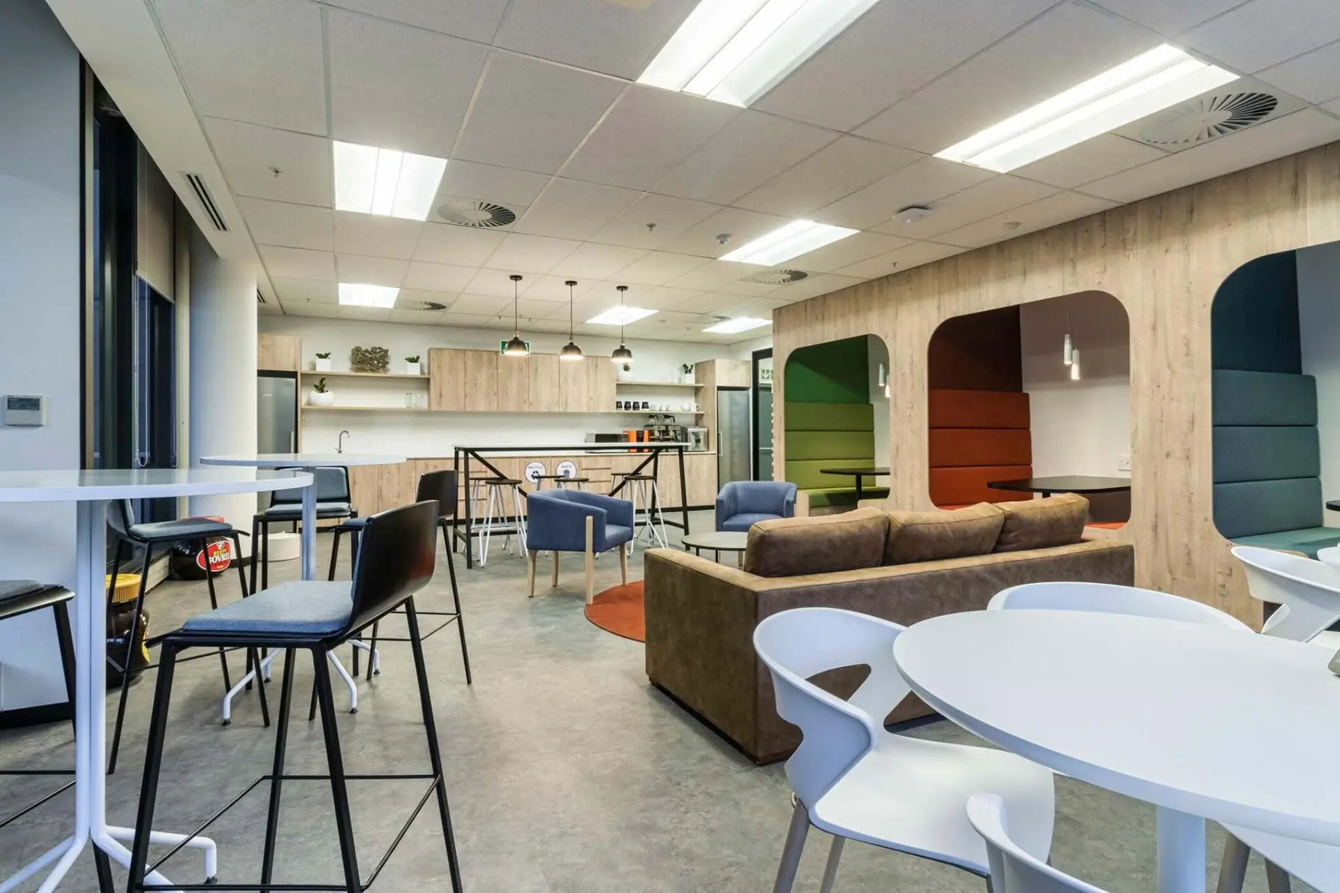 Canteen seating with tables and chairs for PepsiCo office furniture in Cape Town