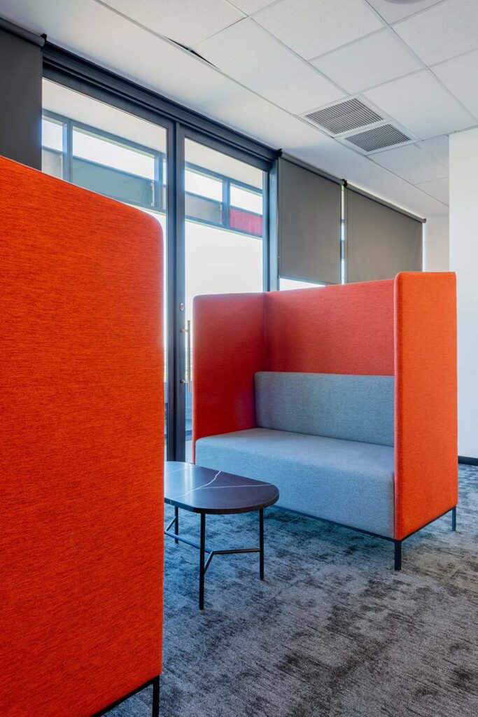 Booth seating area for private call centre office furniture in Cape Town furniture booth seating design