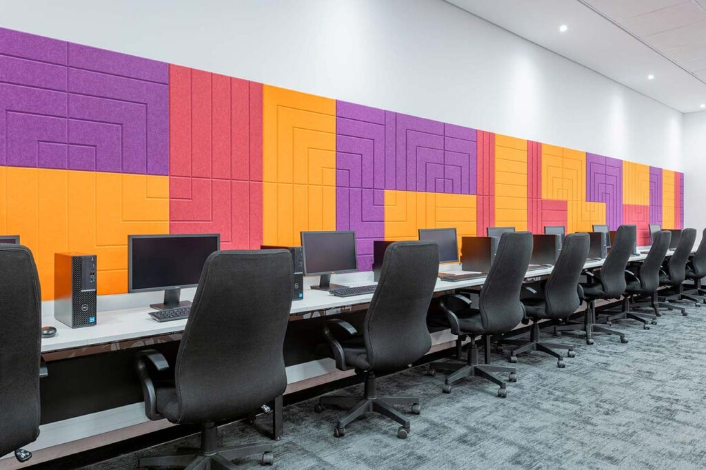 Ergonomic chairs with acoustic panels for private call centre office in Cape Town