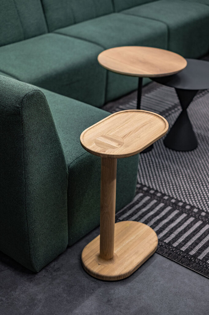Side table detail within workspace for private digital services client in Johannesburg