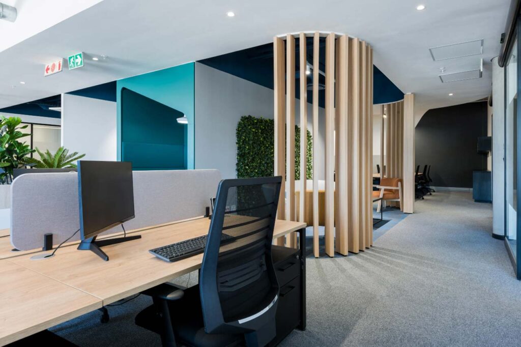 Workstation with operator chair in Rubicon office in Cape Town workspace