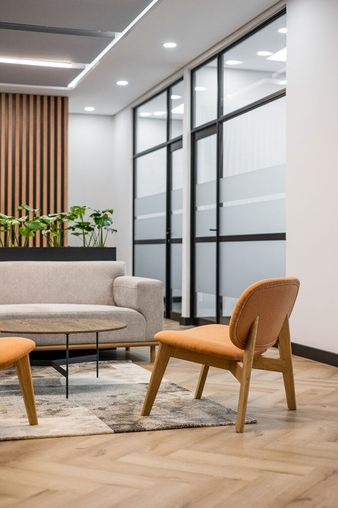 Informal seating area in Shield Chemicals office in Johannesburg