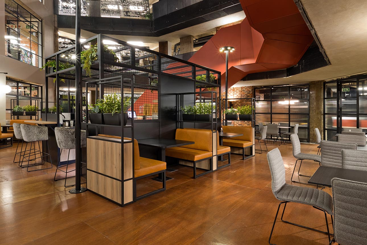 Canteen seating booths and dining tables for Thungela in Johannesburg