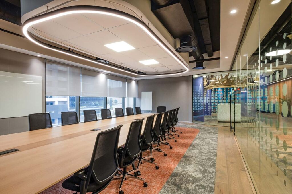 Commercial office boardroom with chairs and tables in Johannesburg