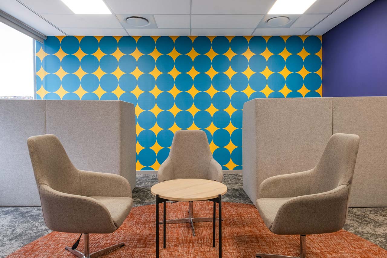 Commercial office meeting area with workspace furniture procurement