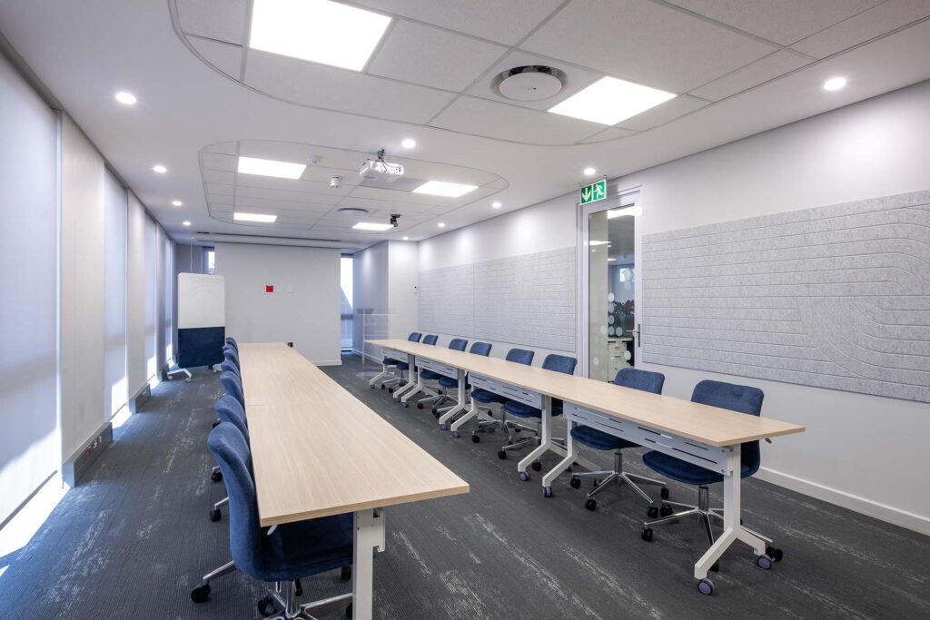 alcon johannesburg eye facility modern workplace desks chairs