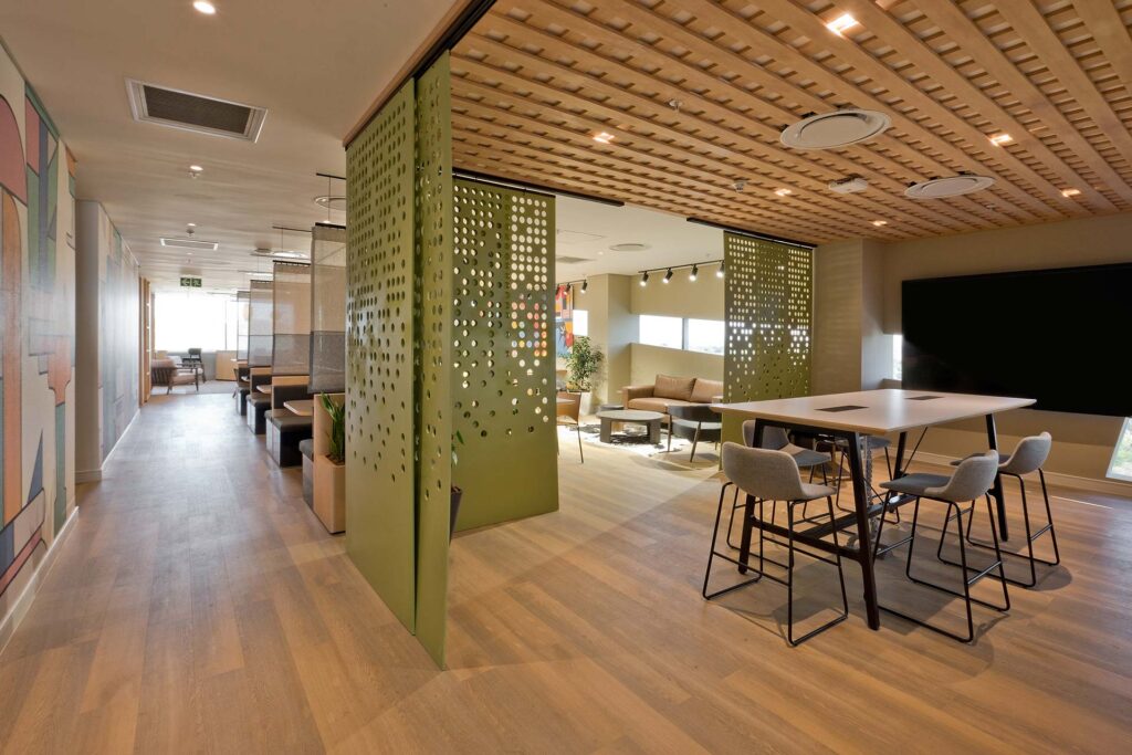 P&G's collaboration and meeting area furniture solutions include FF&E bar stools and commercial tables.
