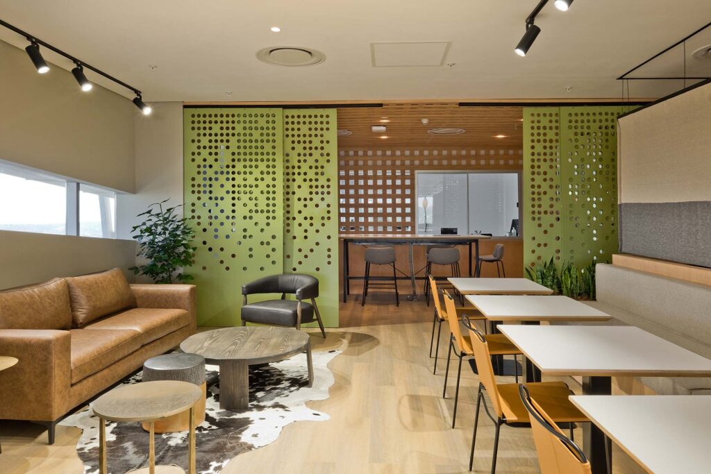 P&G South Africa: Canteen furniture including couches, tables, chairs, and coffee tables for office breakaway areas.