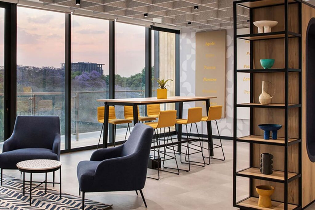 private client insurance office breakout high table seating