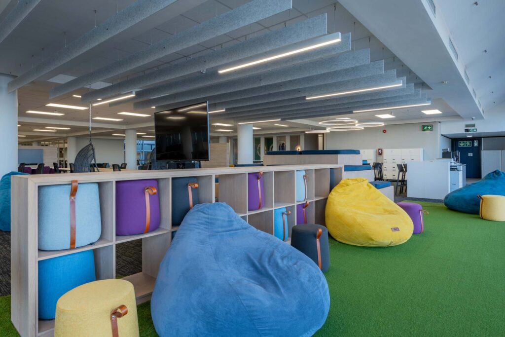 sanlam fintech cape town chilled colab area with ottomans