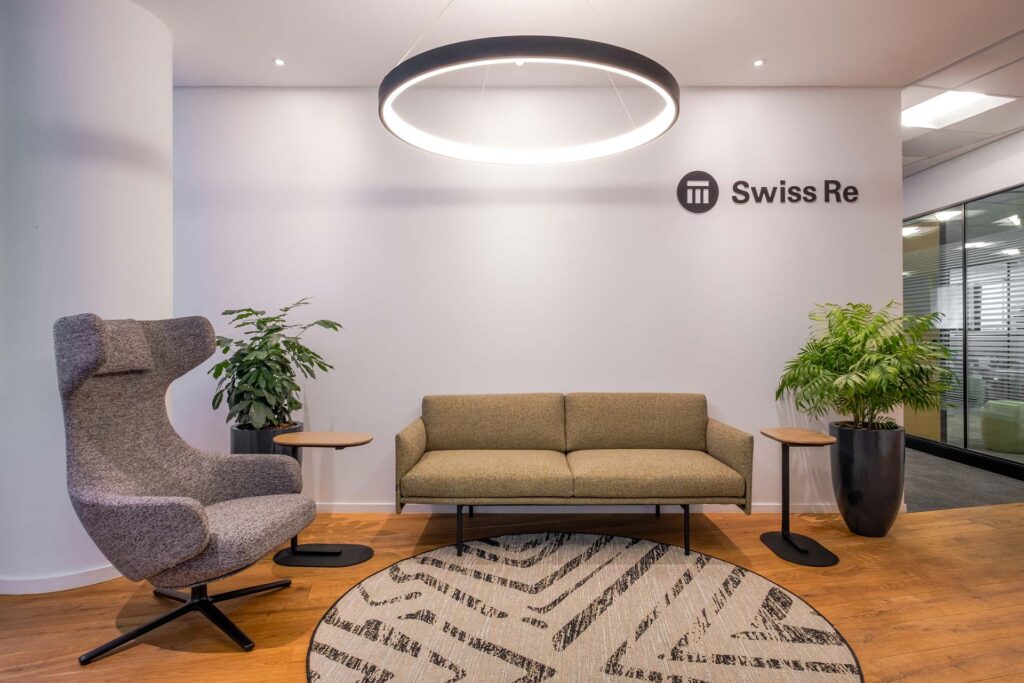 swiss re sandton reception waiting area plant