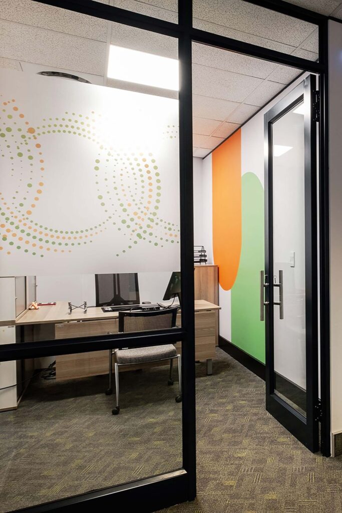ATAF private office furnished with contemporary corporate furniture supplied by Design Colab