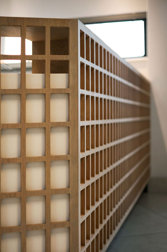 ATAF open-plan office with timber partitioning for workstations