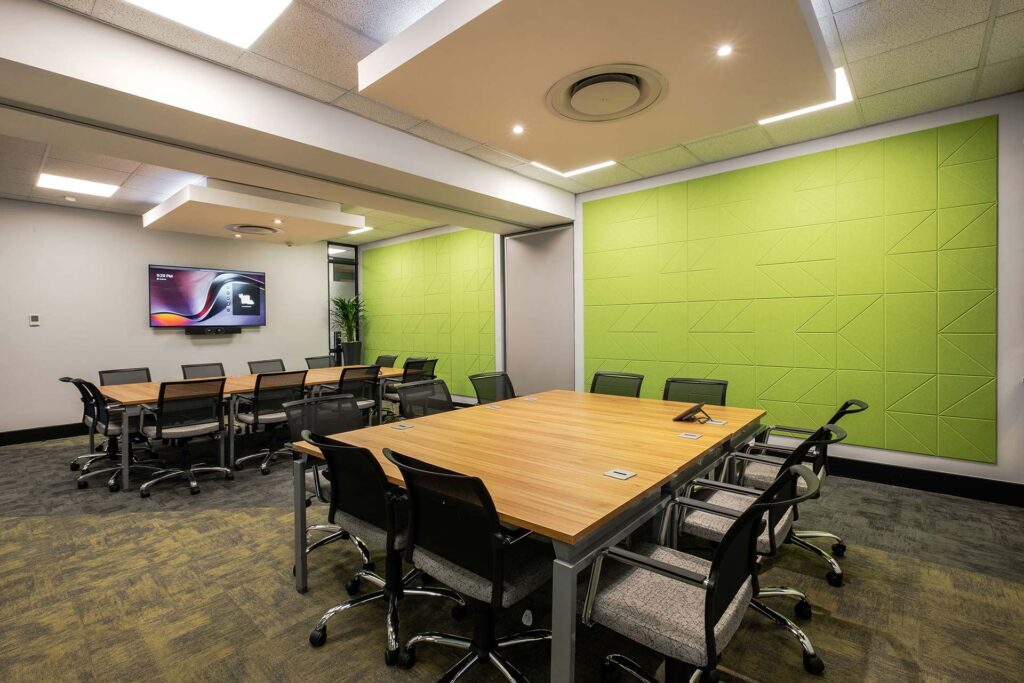 ATAF office meeting room furnished with contemporary desks and chairs
