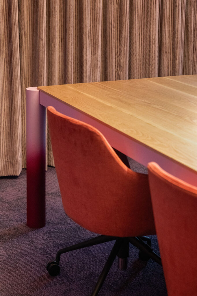 spotify f f and e orange chairs boardroom