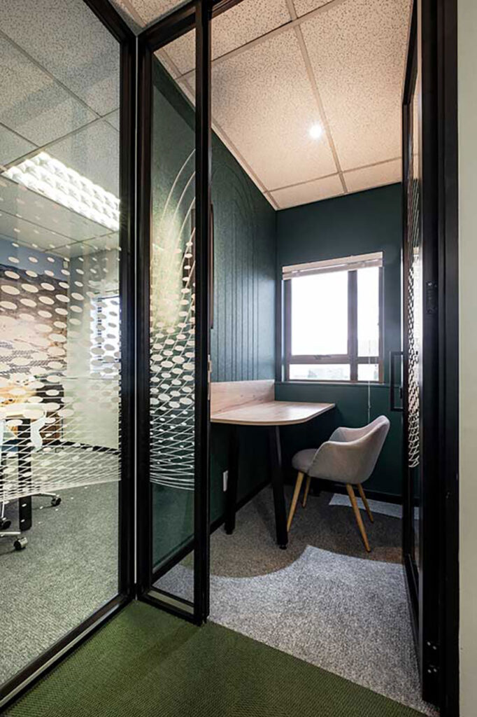 Sturdee Energy office with acoustic call booths, privacy panels and specialised furniture solutions for workplace privacy