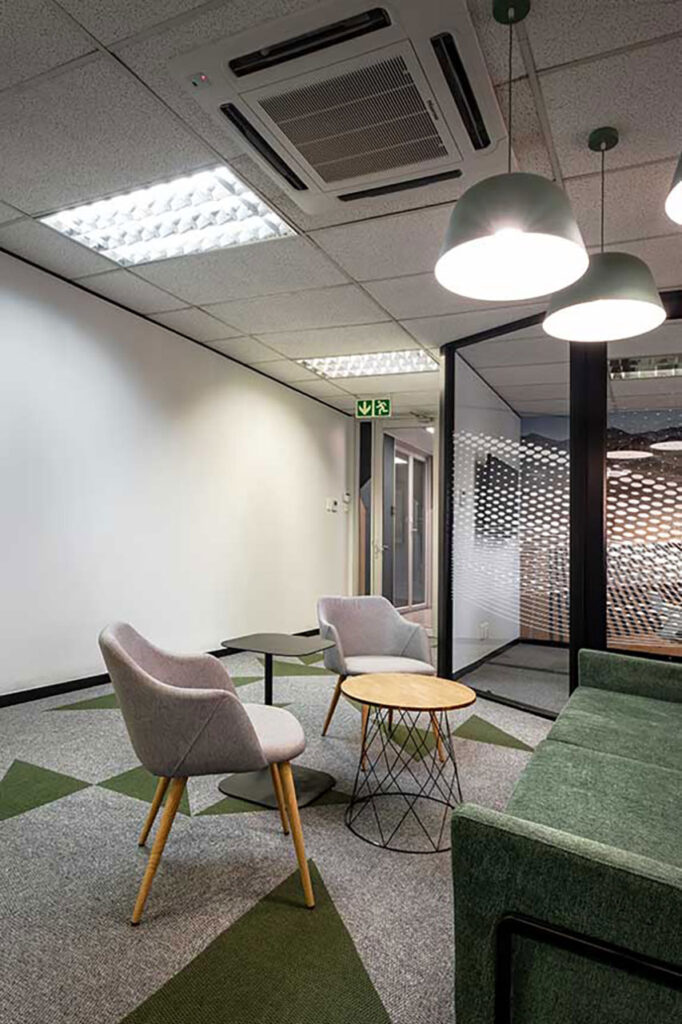 Sturdee Energy corporate office with modern, flexible FF&E furniture solutions for reception and meeting areas
