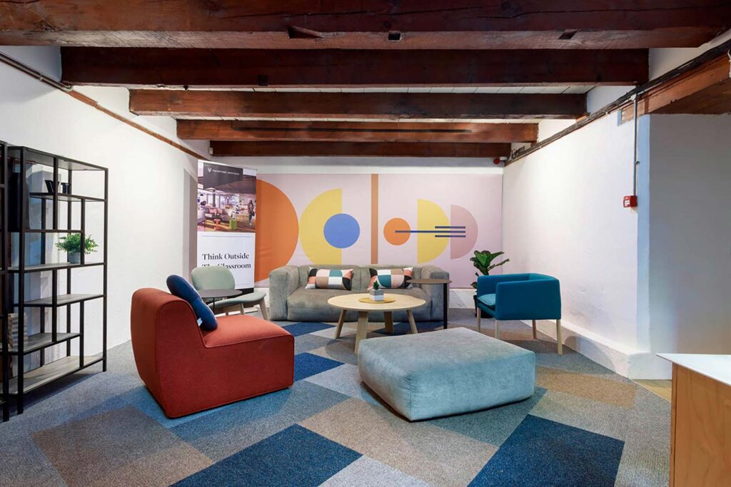 Valenture Cape Town educational campus with modern seating supplied by Design Colab, an independent FF&E specialist