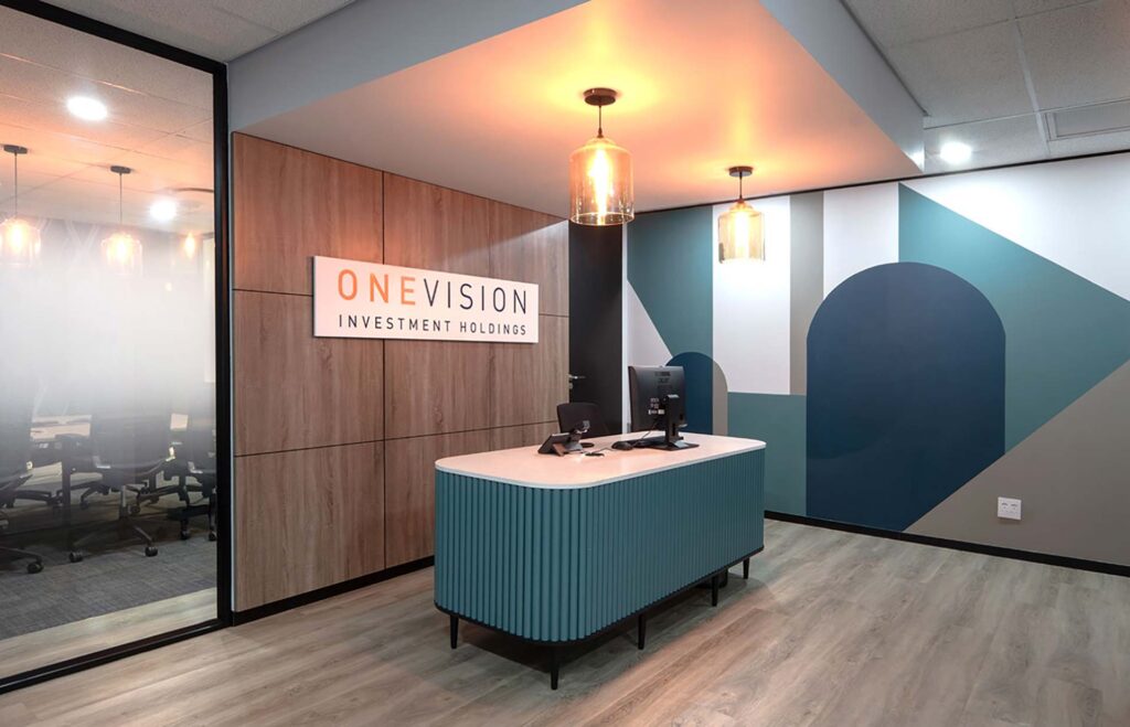 One Vision Pretoria: Design CoLab South Africa procured a custom reception area desk and lighting.