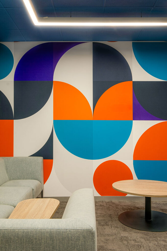 Sanlam Houghton 13 West with modular couches and coffee table, showcasing independent FF&E expertise