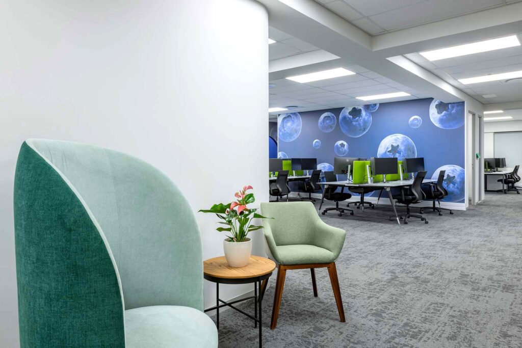 United Exports Paarl office: reception, interior, chairs, desks