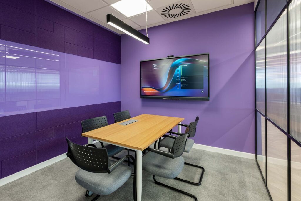 British Airways Euroflyer London office boardroom with contemporary commercial furniture, showcasing workplace FF&E solutions.